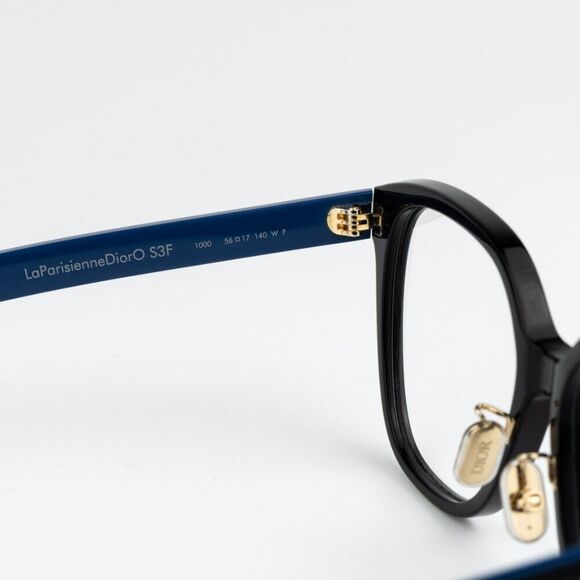 NEW Dior LAPARISIENNEDIORO S3F 1000 Shiny Black Blue Women Eyeglasses - Picture 9 of 10